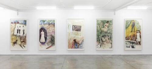 Emma Amos: Classical Legacies, installed at RYAN LEE, 2023