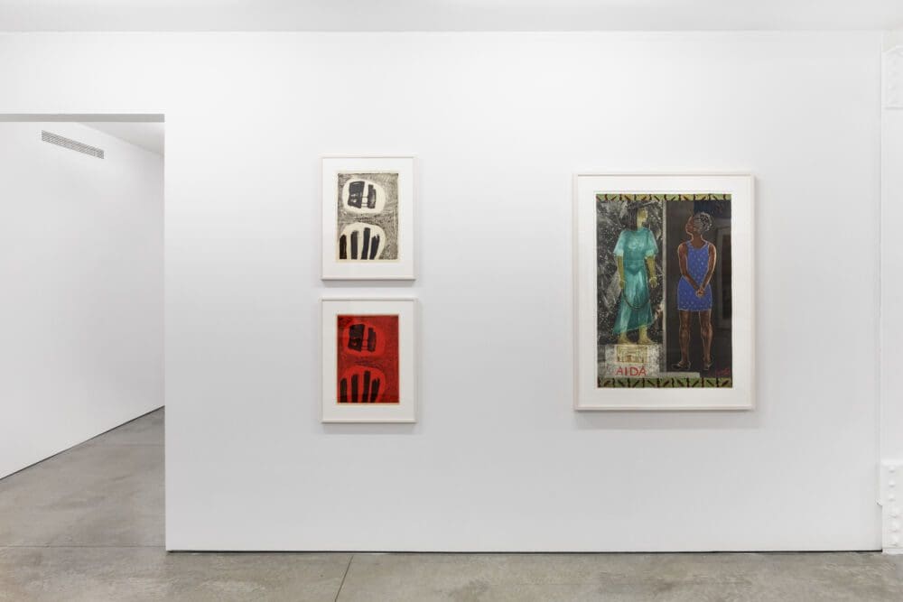 Emma Amos: Classical Legacies, installed at RYAN LEE, 2023