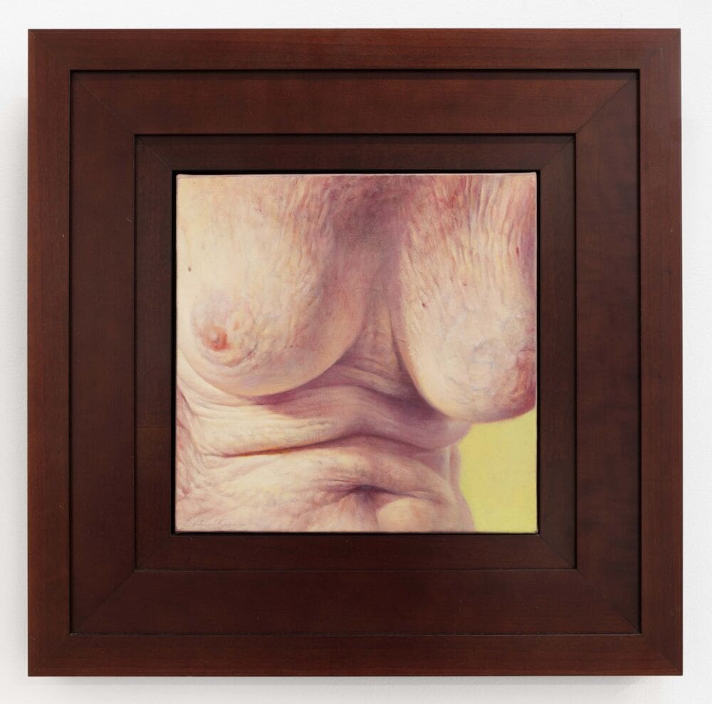 Bailey Doogan Breast, Age 59, 2001 Oil on linen Image Dimensions: 12 x 12 inches (30.5 x 30.5 cm) Framed Dimensions: 21 5/8 x 21 5/8 inches (54.9 x 54.9 cm)
