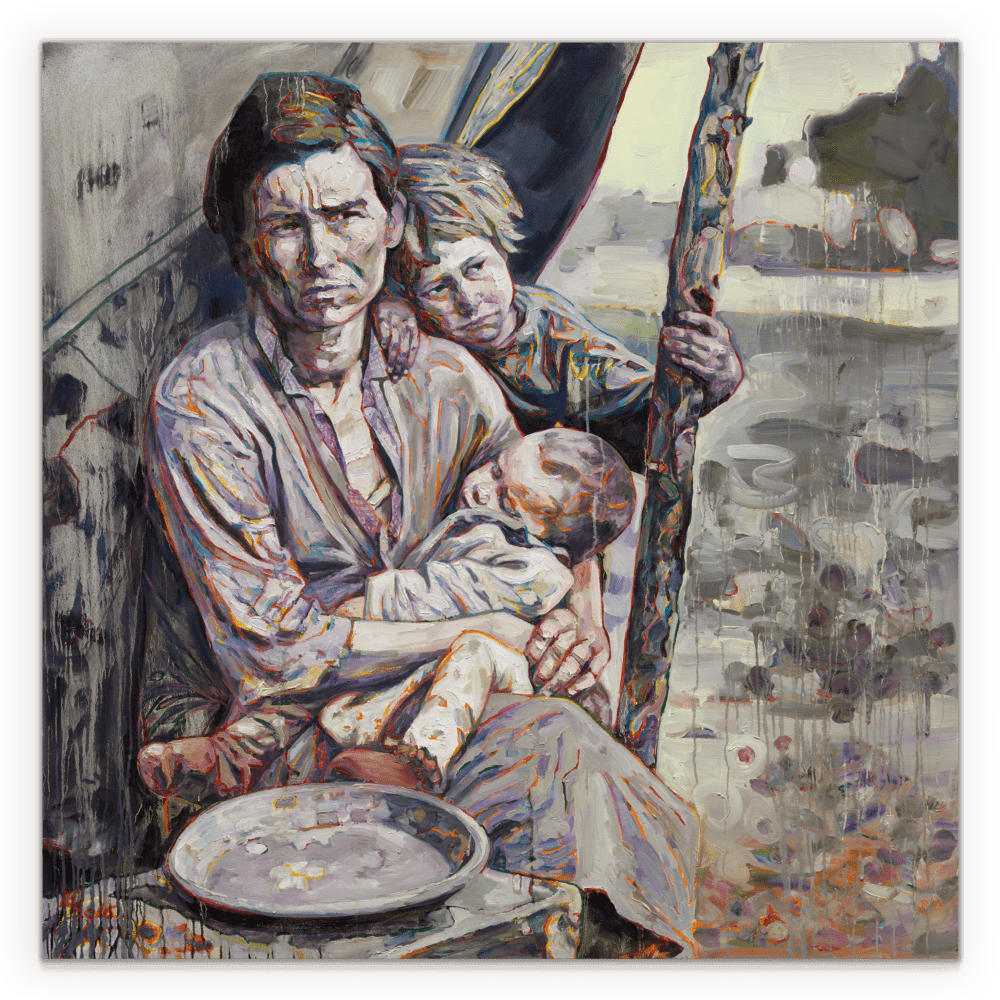 Migrant Mother: Mealtime, 2016 Oil on canvas 60 x 60 inches (152.4 x 152.4 cm)