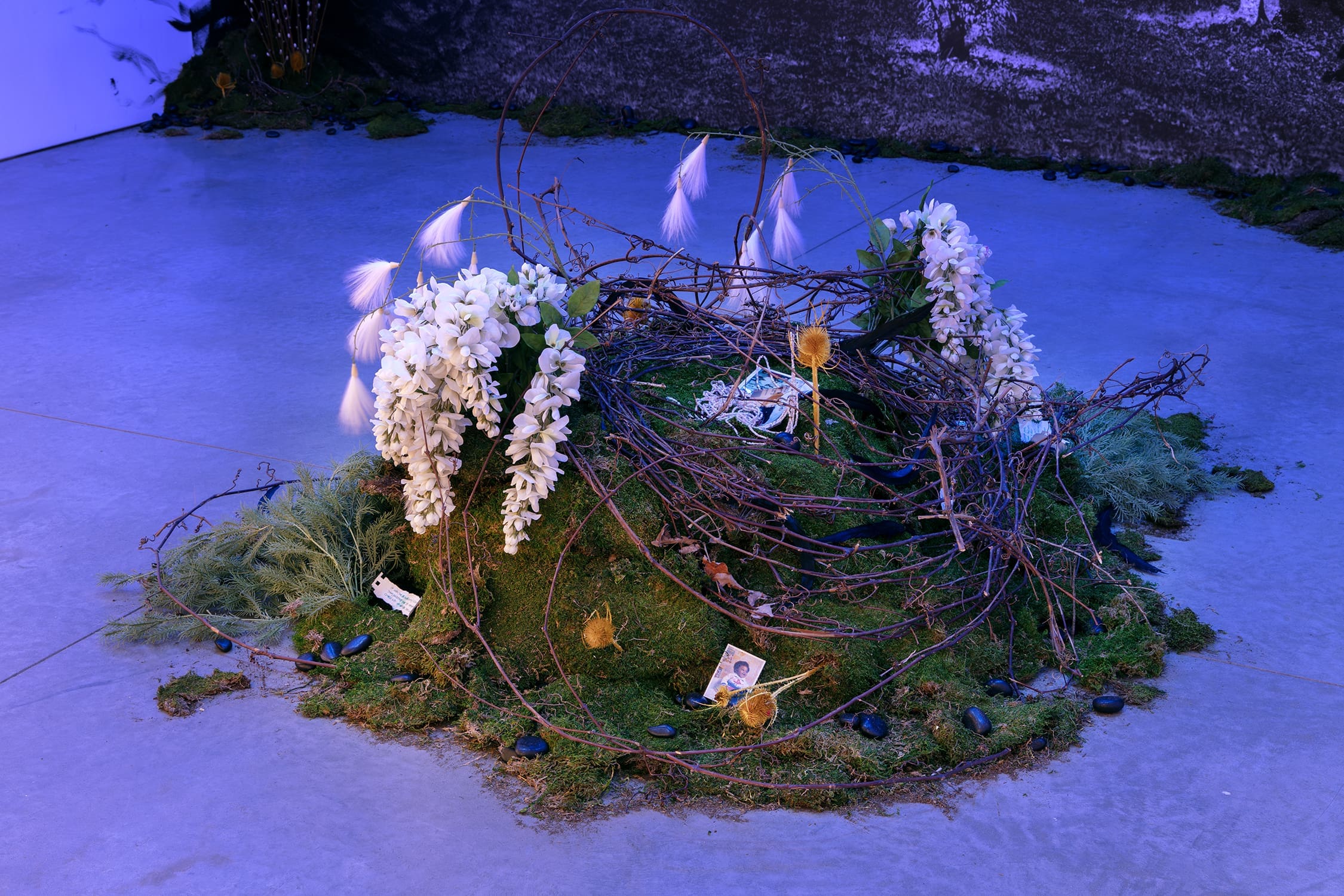 Richmond Barthé & Christopher Udemezue: in this moisture between us where the guinep peels lay, installed at RYAN LEE, 2024
