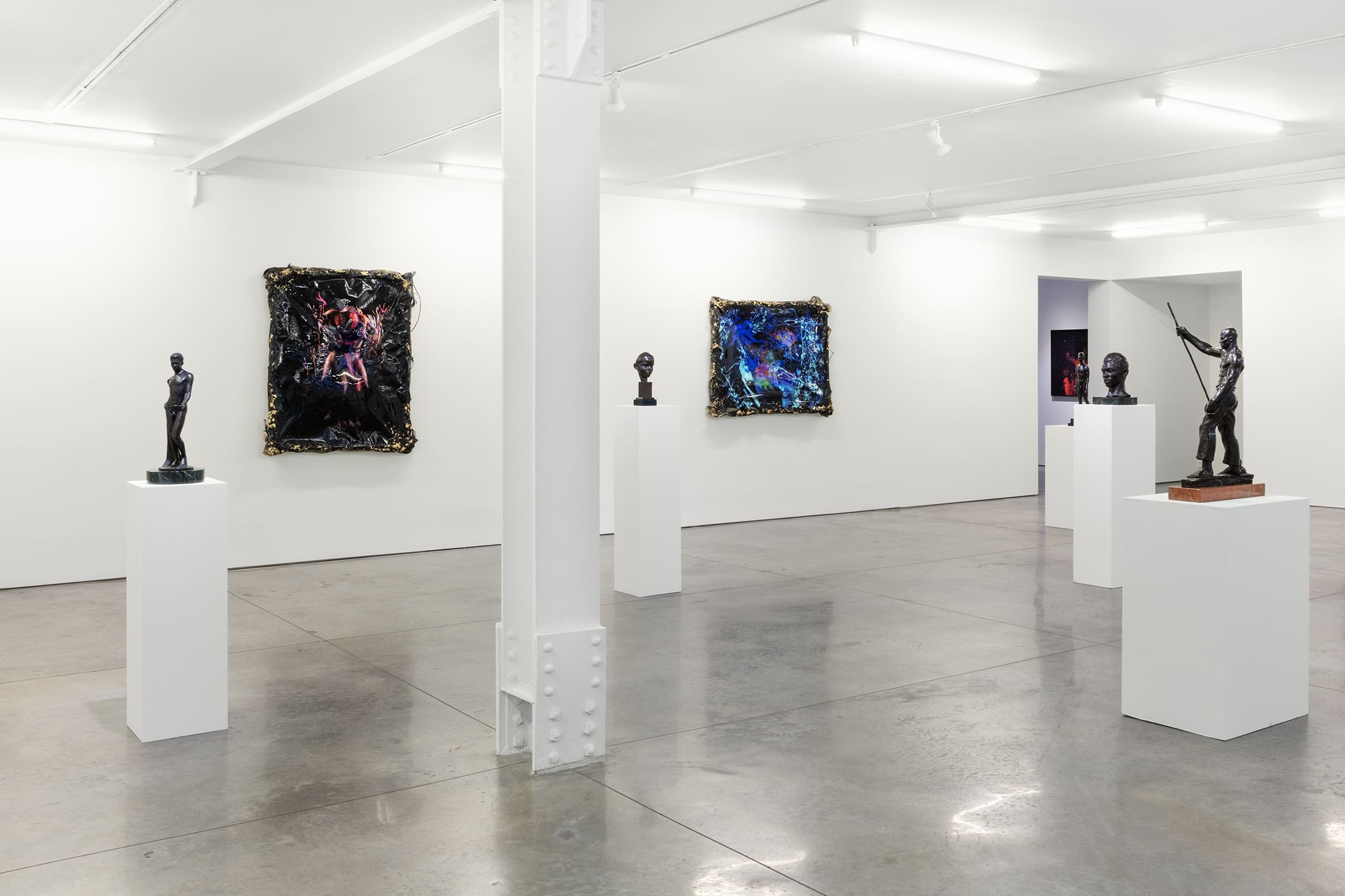 Richmond Barthé & Christopher Udemezue: in this moisture between us where the guinep peels lay, installed at RYAN LEE, 2024