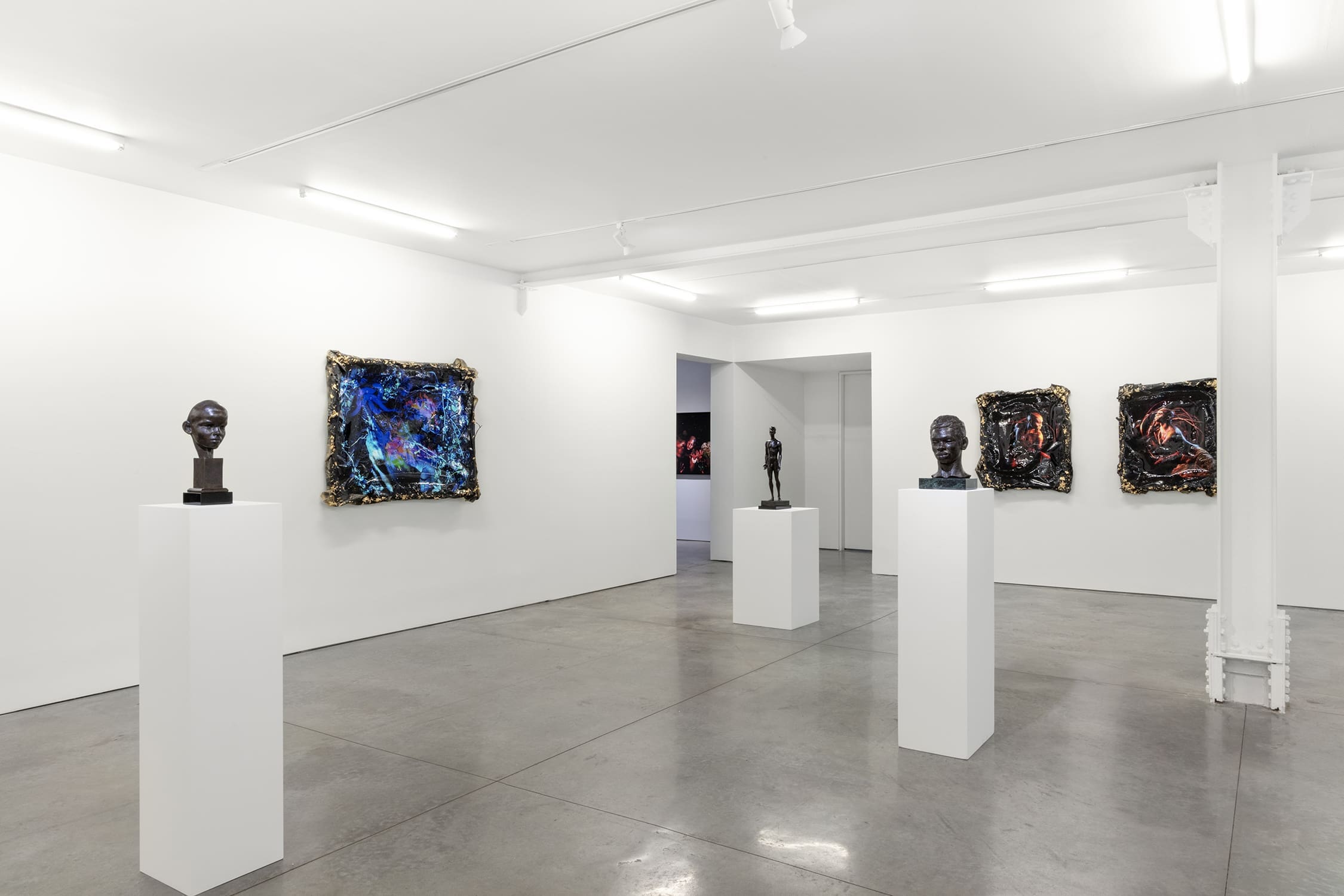 Richmond Barthé & Christopher Udemezue: in this moisture between us where the guinep peels lay, installed at RYAN LEE, 2024