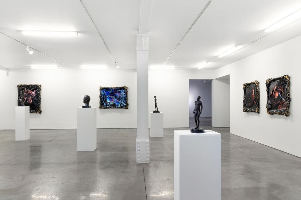 Richmond Barthé & Christopher Udemezue: in this moisture between us where the guinep peels lay, installed at RYAN LEE, 2024