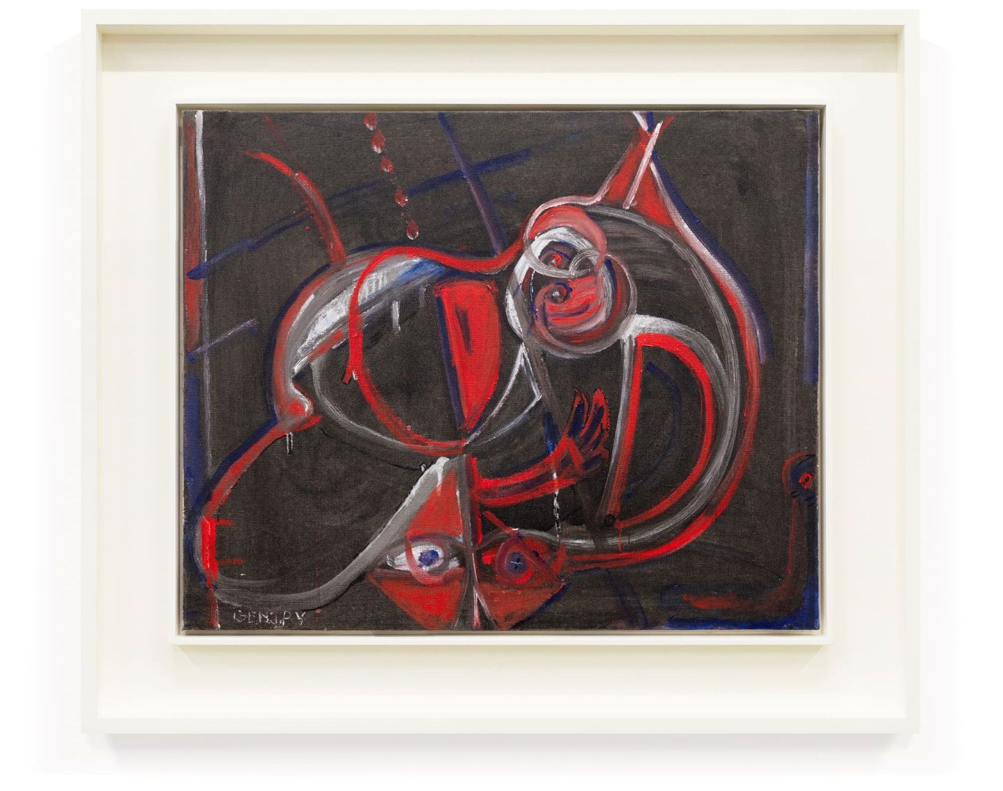 Herbert Gentry Under-Man, 1973 Oil on canvas 19 11/16 x 24 inches (50 x 61 cm) Framed Dimensions: 25 7/16 x 29 3/4 inches (64.6 x 75.6 cm)