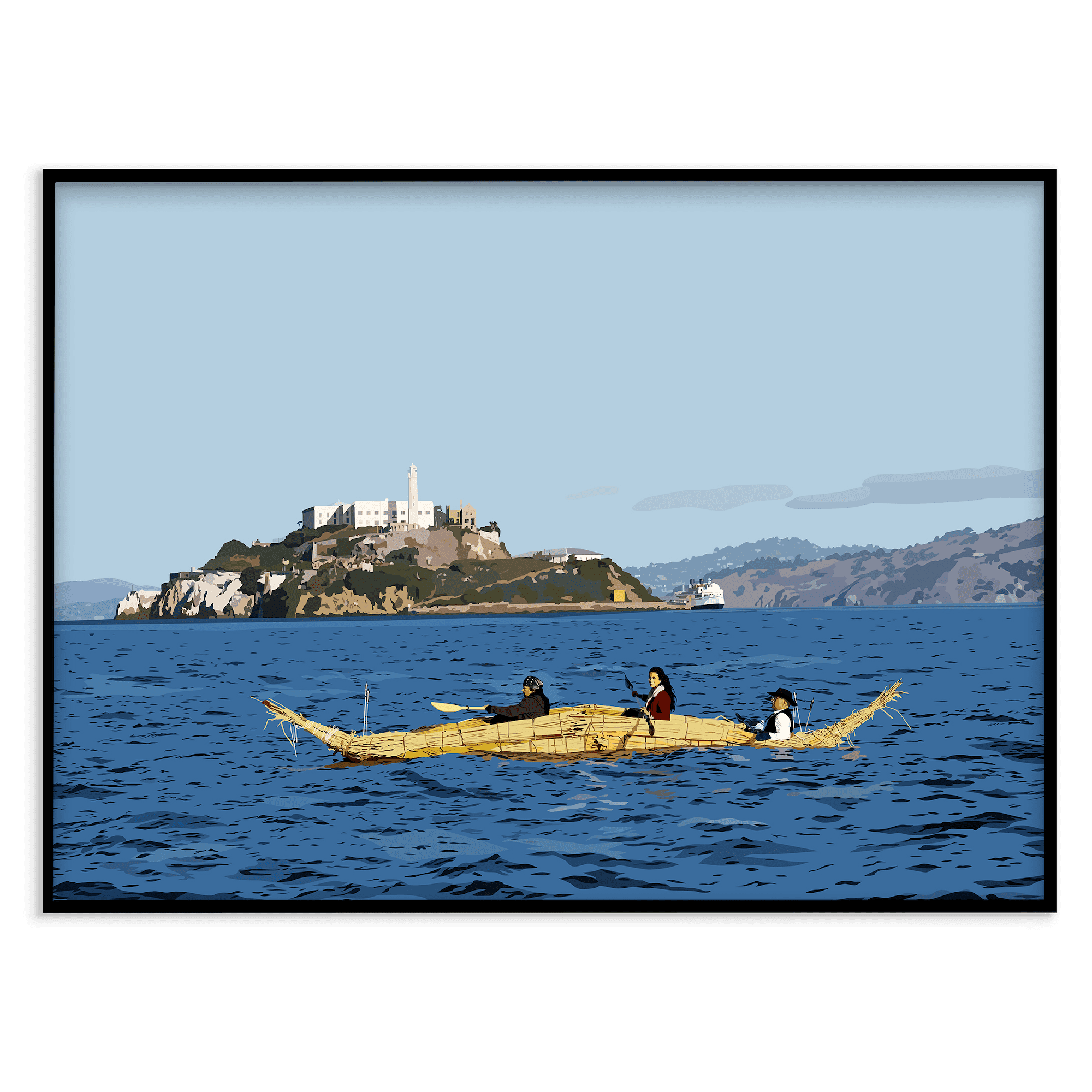 Julian Brave NoiseCat and Kota Ezawa Alcatraz is an Idea, 2023 Transparency in lightbox 40 x 55 inches (101.6 x 139.7 cm) Edition of 5