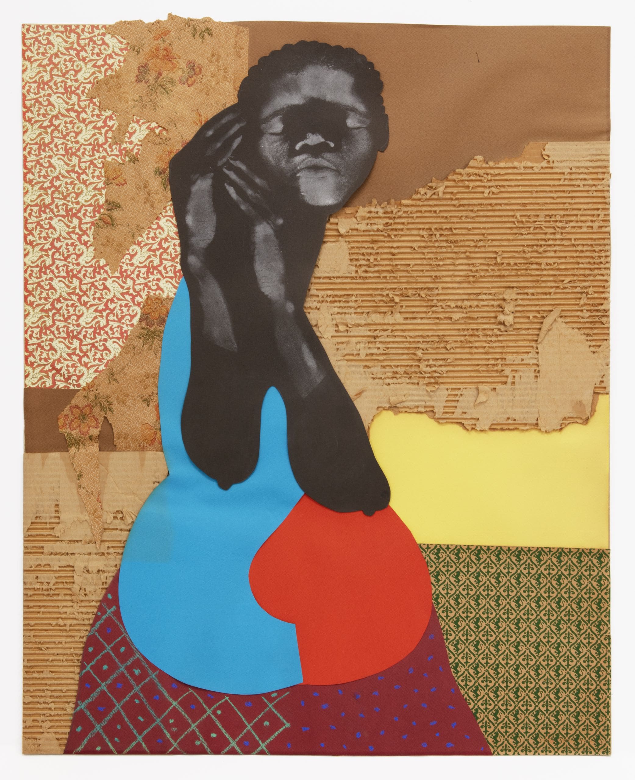 David Hammons Untitled (double-sided body print and mixed media on paper), c. 1975 Recto: Body print with mixed media collage on paper Verso: Body print and oil paint on paper Paper Dimensions: 37 7/8 x 30 inches (96.2 x 76.2 cm) Framed Dimensions: 47 1/2 x 40 inches (120.7 x 101.6 cm)